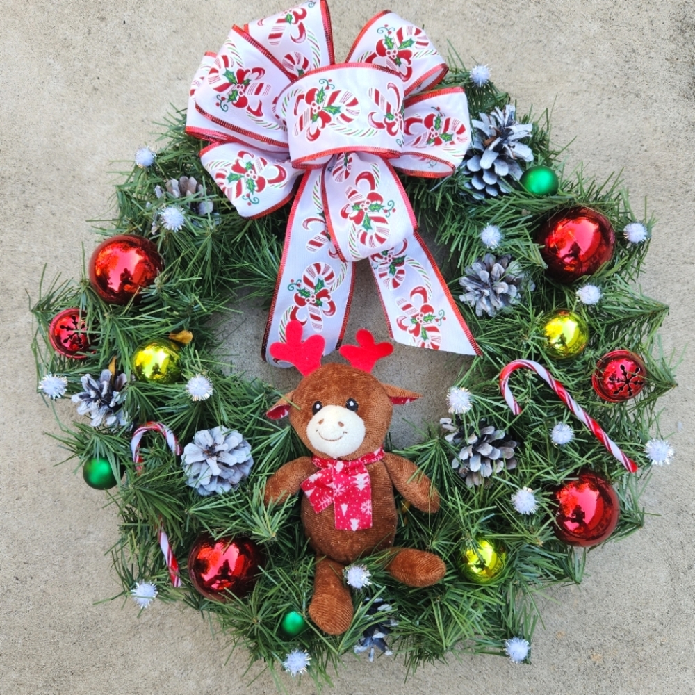 Merry Moose Christmas Wreath